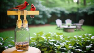 cardinal friendly diy bird feeders