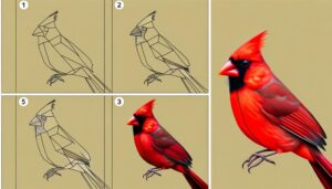drawing a northern cardinal