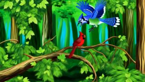 interactions between blue jays and cardinals